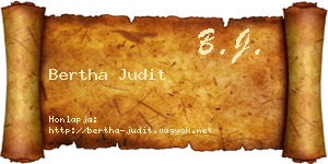 Bertha Judit névjegykártya
